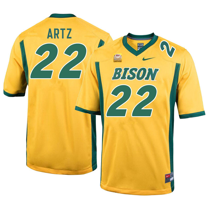 Men #22 Hudson Artz North Dakota State Bison College Football Jerseys Stitched-Yellow Men #22 Hudson Artz North Dakota State Bison College Football Jerseys Stitched-Yellow